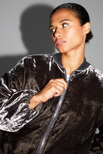 Bomber Nicki Velours Marbré Gris fabriqué en Italie