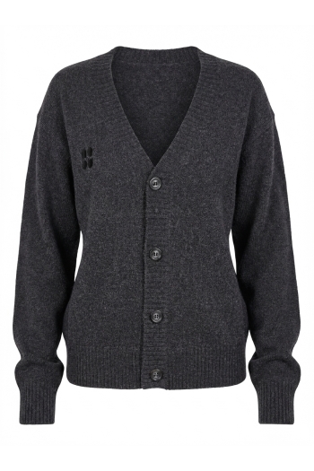 Cardigan Mira basique gris chiné fabriqué en Italie