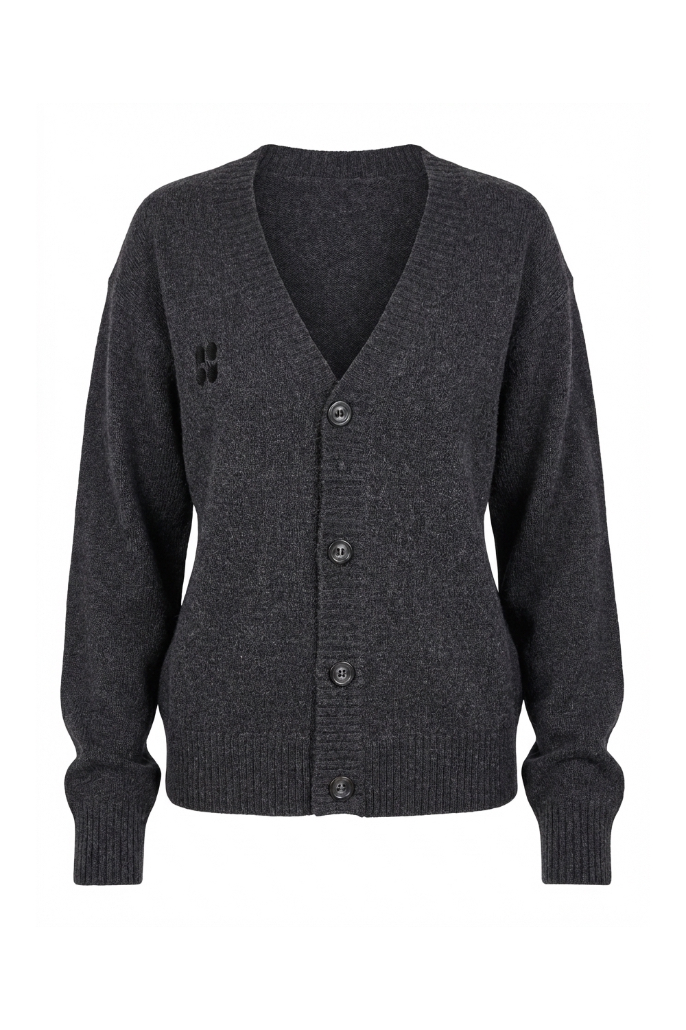 Cardigan Mira basique gris chiné fabriqué en Italie