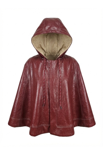 Burgundy vinyl cape made in Italy