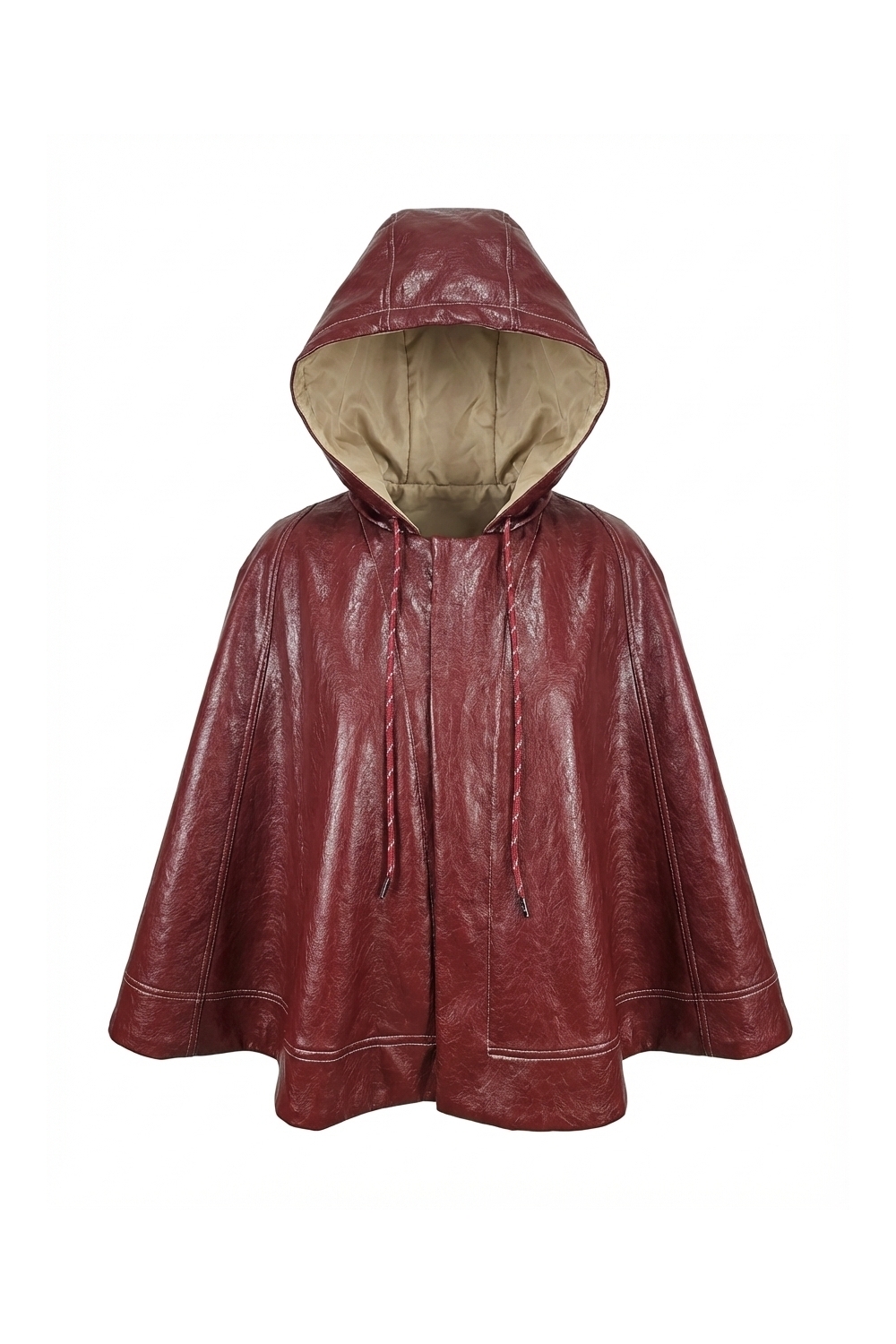Burgundy vinyl cape made in Italy