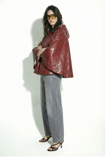 Burgundy vinyl cape made in Italy