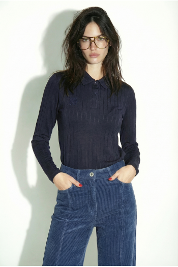 Polo Lauryn Navy fabriqué en Italie