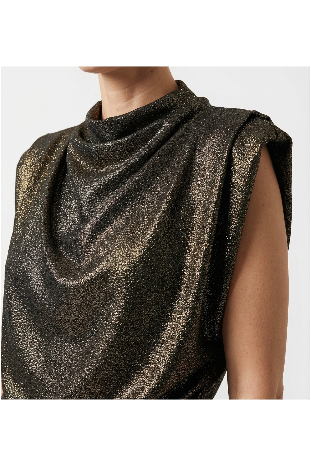 Top van stretch-lurex, gemaakt in Italië