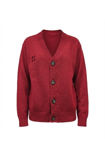 Cardigan Mira basique bordeaux fabriqué en Italie