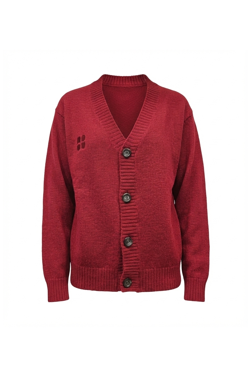 Cardigan Mira basique bordeaux fabriqué en Italie