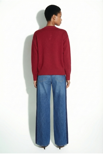 Cardigan Mira basique bordeaux fabriqué en Italie