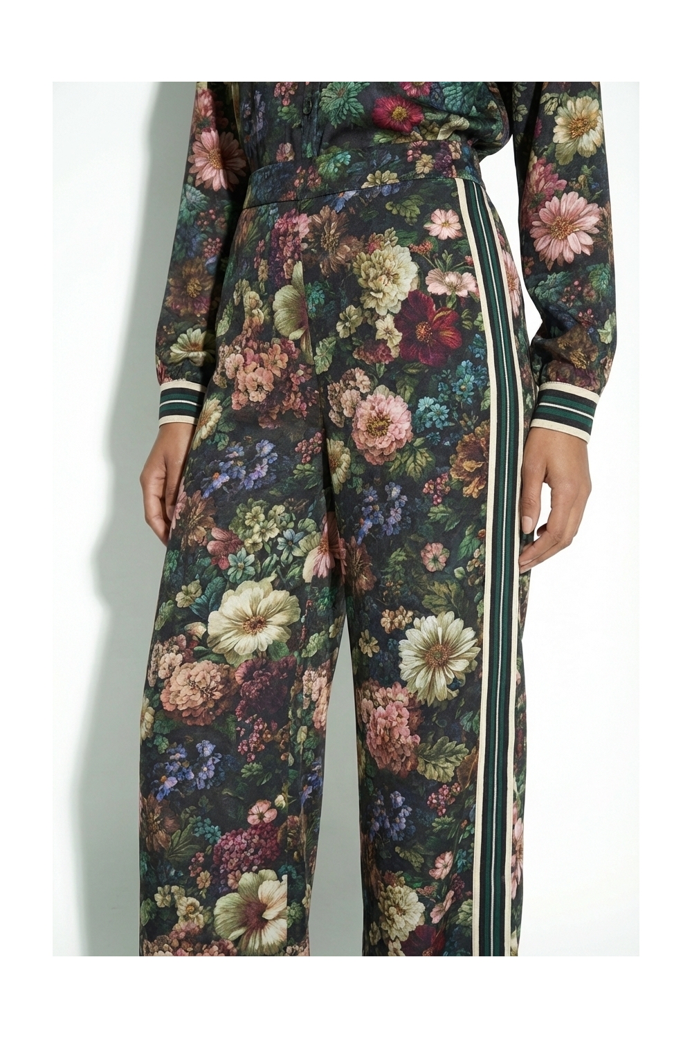 Pantalon Charlie Flower bordeaux fabriqué en Italie