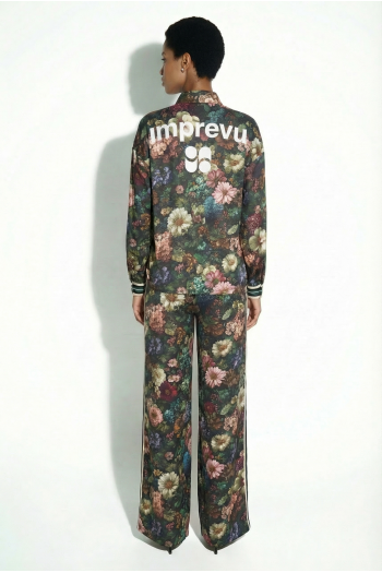 Pantalon Charlie Flower bordeaux fabriqué en Italie
