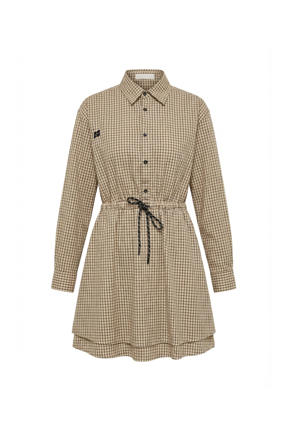 Kris College beige checkered dress, made in Italy.