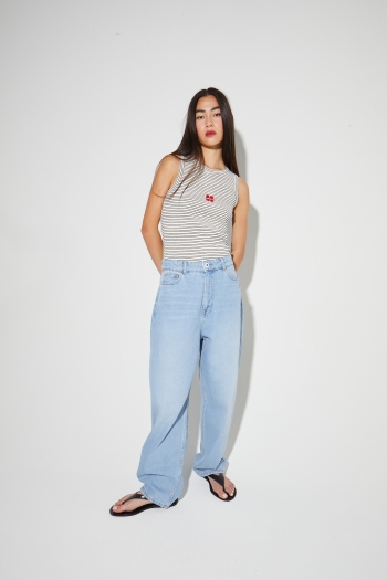 Denim Roxy Barrel light blue, fabriqué au Portugal