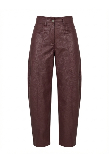 Pantalon Raya leather bordeaux fabriqué en Italie