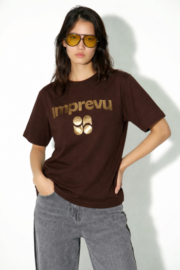 T-shirt colette Foil chocolat fabriqué au Portugal