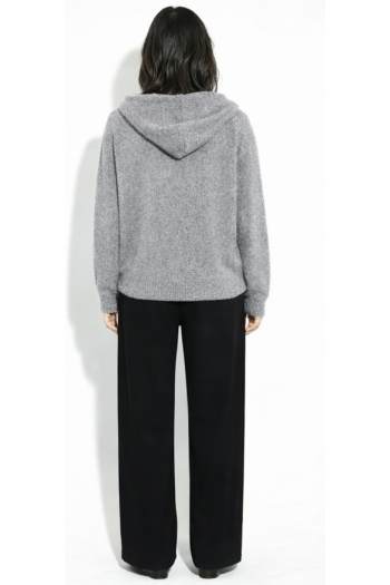 Maille capuche Nola Gris chiné fabriquée en Italie