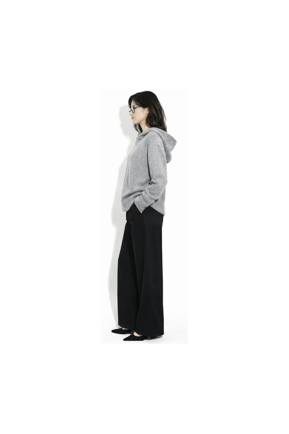 Maille capuche Nola Gris chiné fabriquée en Italie