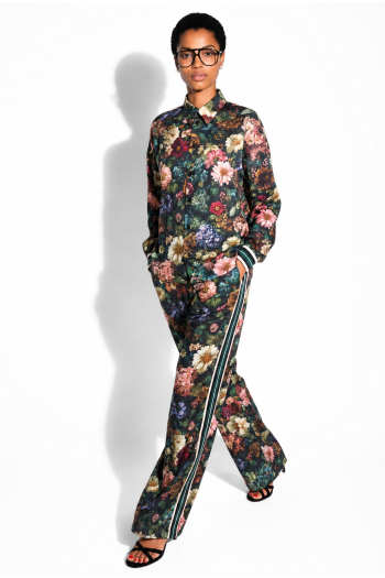 Chemise Irina Flower Bordeaux fabriquée en Italie
