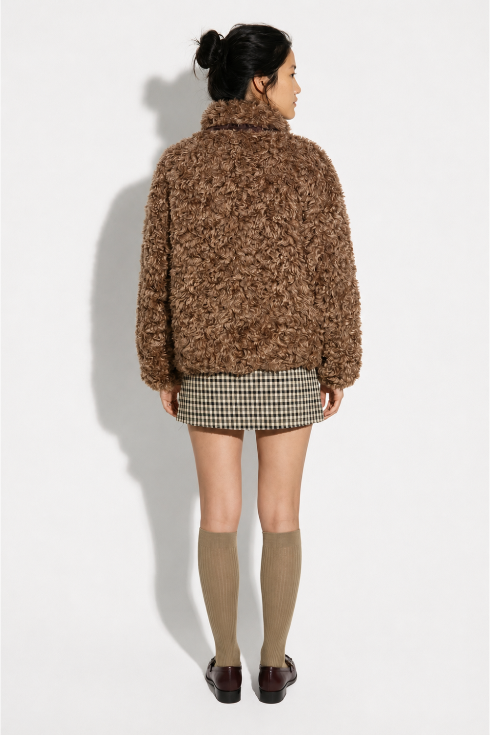 Bomber Nahia Fancy fur beige fabriqué en Italie.