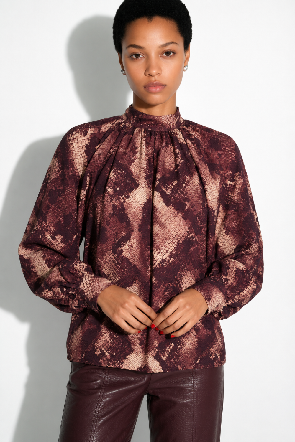 Alba Python Blouse, Made in Italy