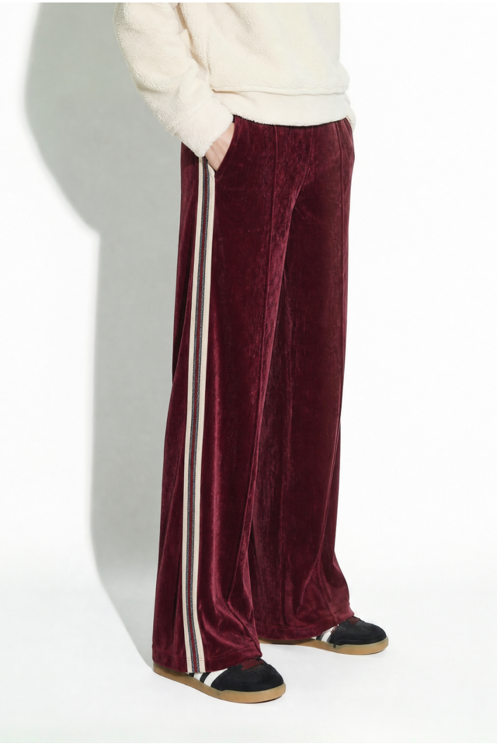 Pantalon Charlie Boro bordeaux fabriqué en Italie
