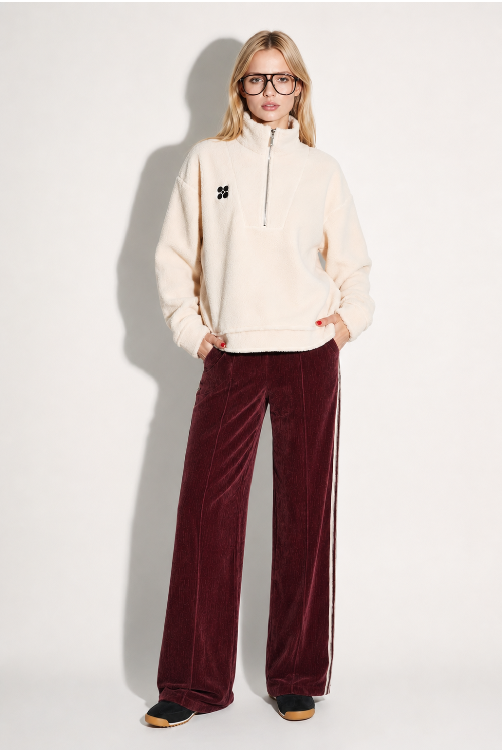 Pantalon Charlie Boro bordeaux fabriqué en Italie
