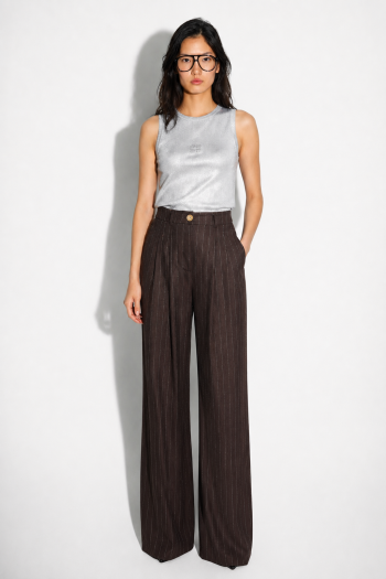 Pantalon Astrid Goccoa Story chocolat fabriqué en Italie