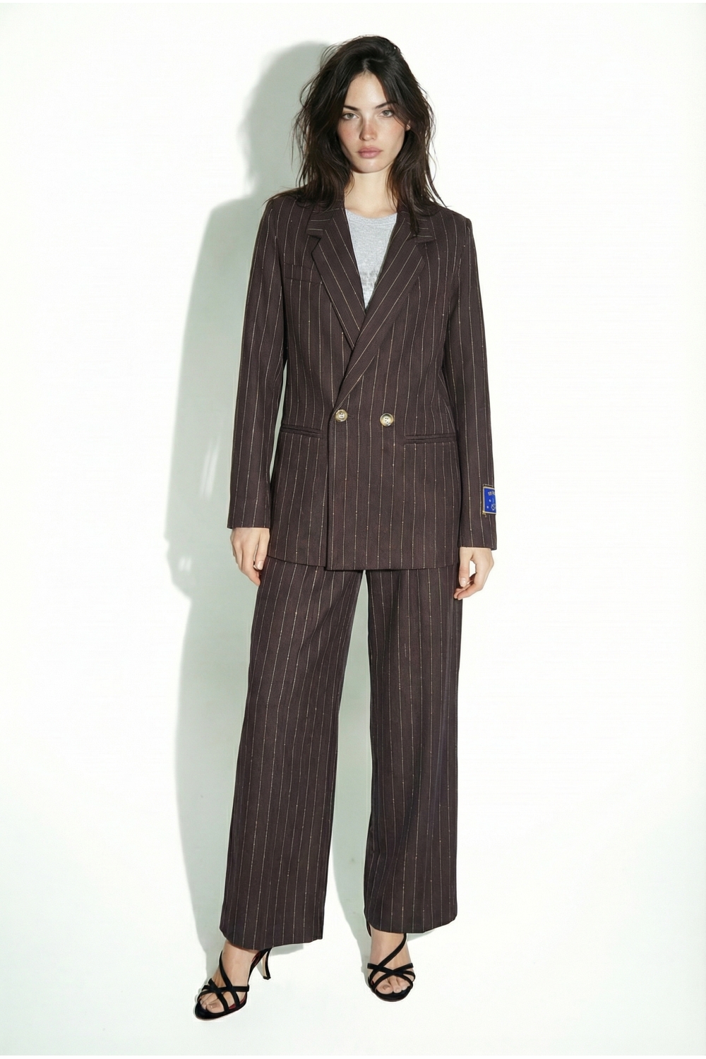 Ema Goccia Story chocolate-colored blazer, made in Italy