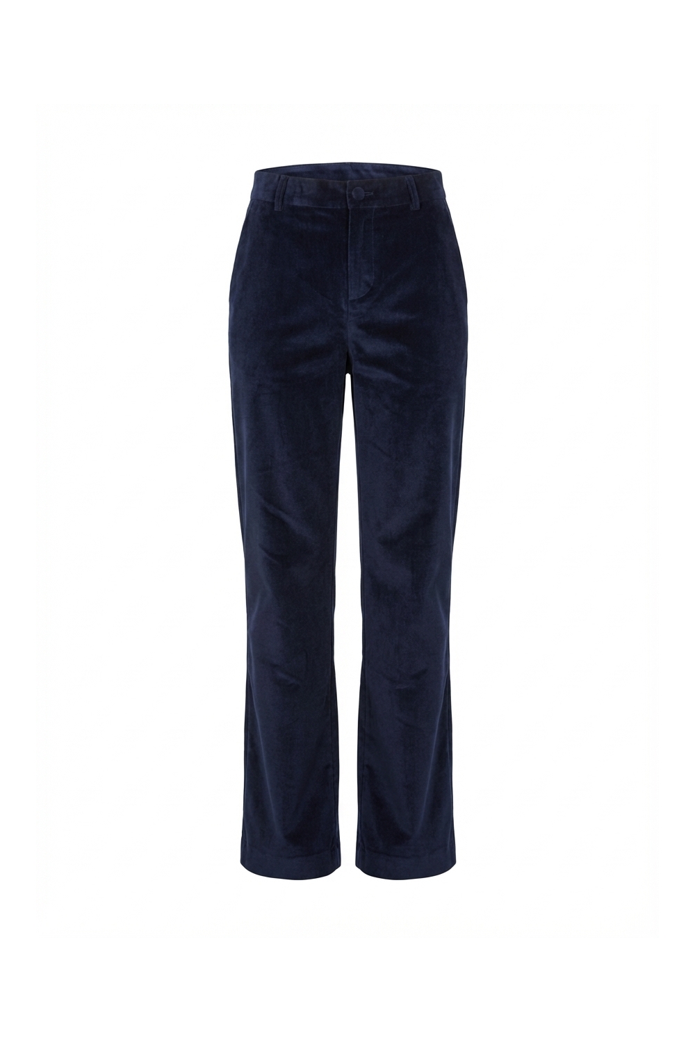 Anja Smoking-broek van velours in marineblauw, vervaardigd in Italië