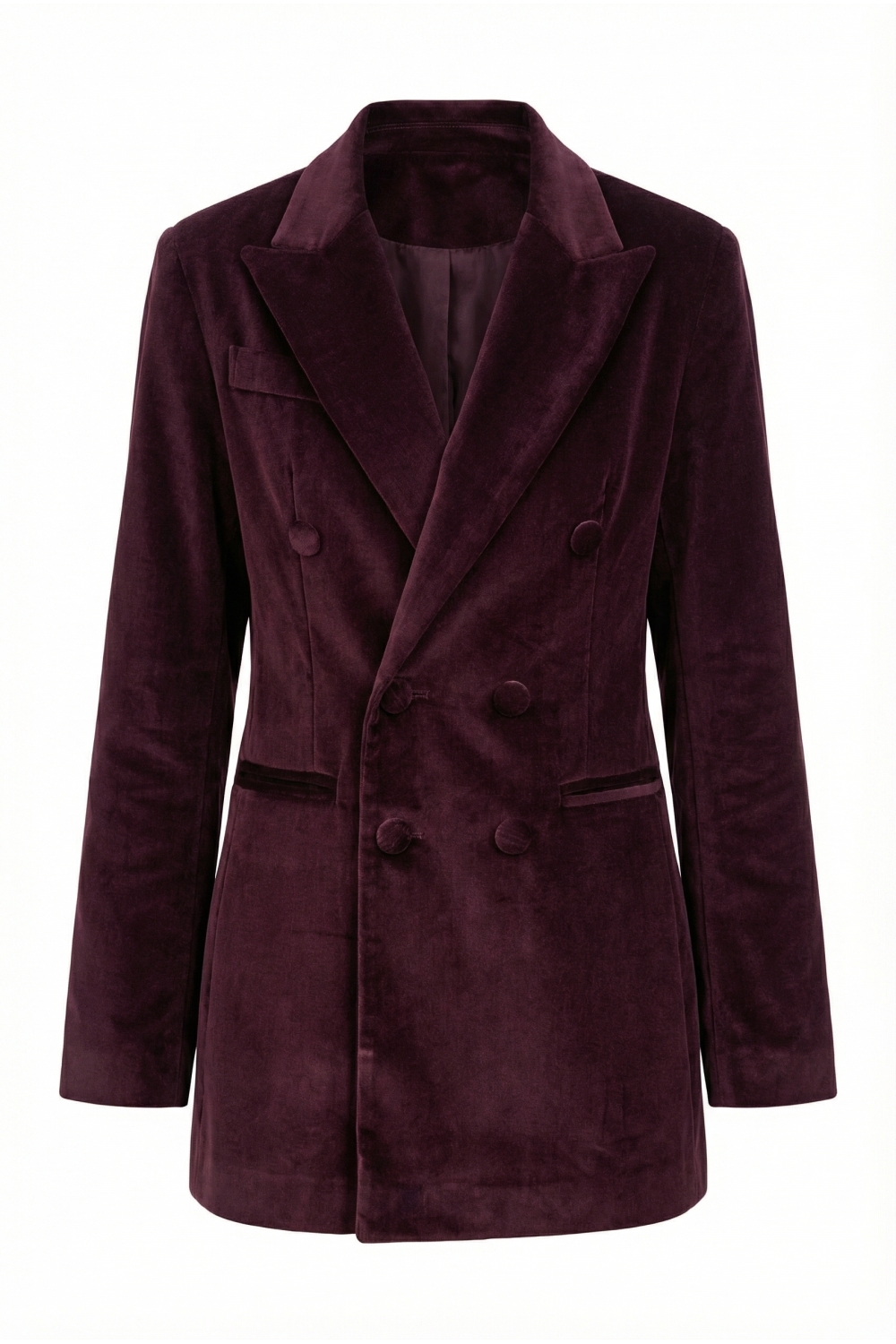 Chocolate-colored velvet Yves tuxedo blazer, made in Italy