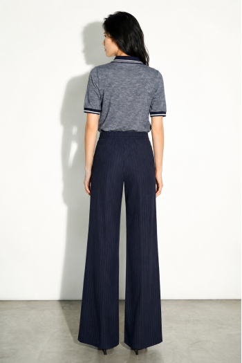 Charlie Maura-broek in marineblauw, gemaakt in Italië