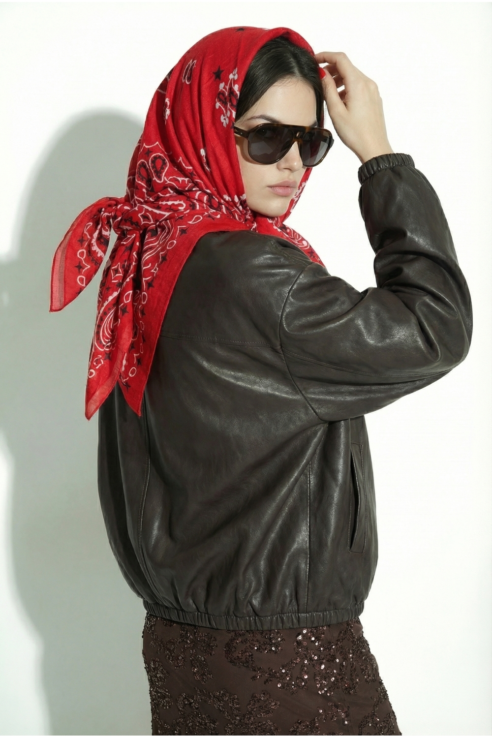 FOULARD HERA PRINT FOULARD ROUGE