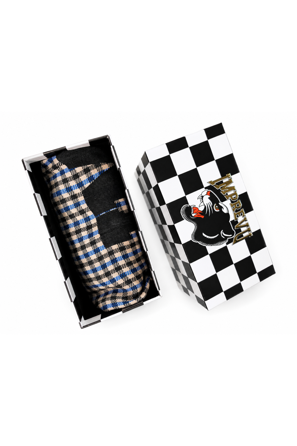 Hera Print Royal Houndstooth Scarf, Made in Italy