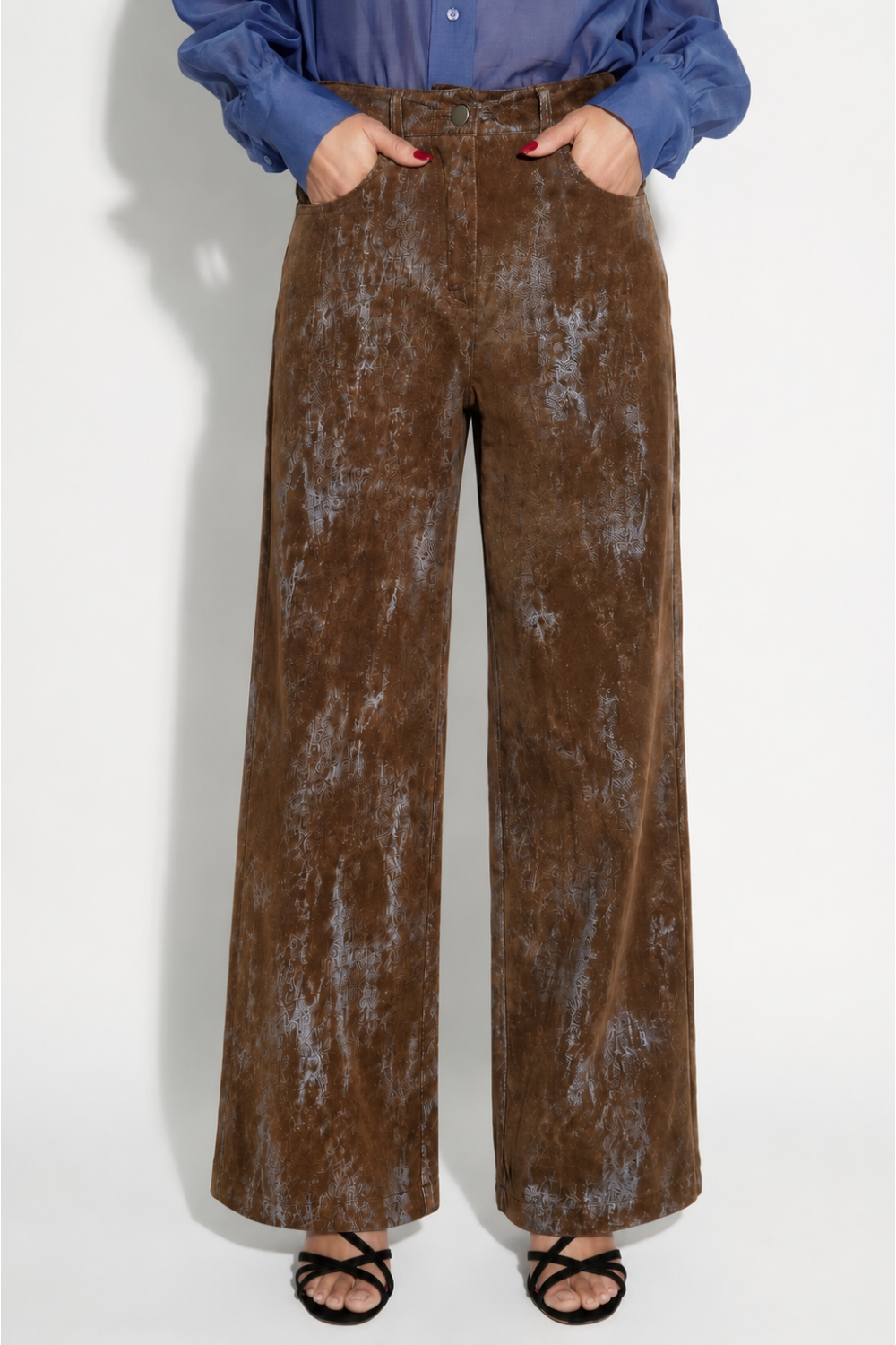 Pantalon Swiggy velour used brown fabriqué en Italie