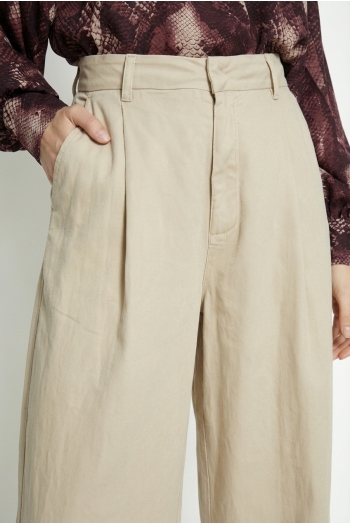 Beige Rio-broek van lyocell, gemaakt in Italië