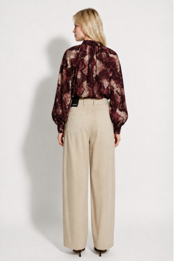 Beige Rio-broek van lyocell, gemaakt in Italië