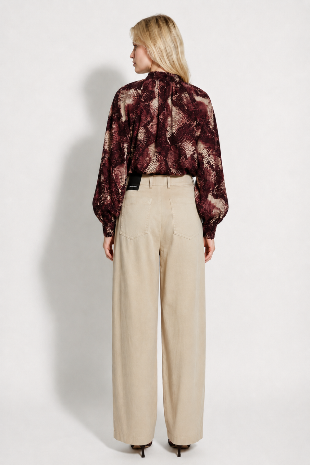 Beige Rio-broek van lyocell, gemaakt in Italië