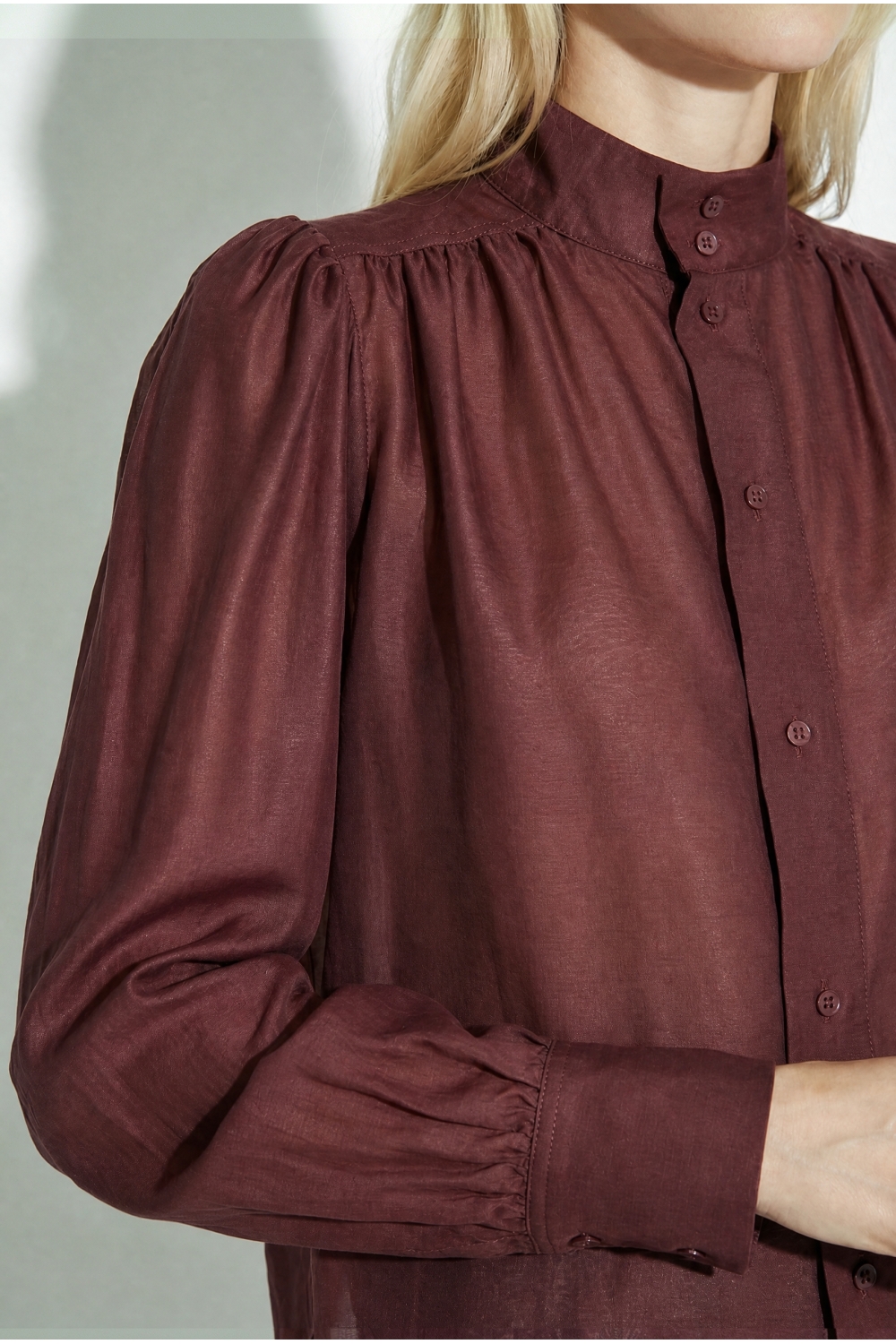 Chemise Anais voile bordeaux fabriqué en Italie