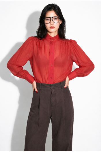 Chemise Anais voile rouge fabriquée en Italie