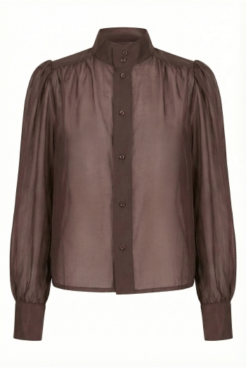 Anais Chocolate Voile Shirt, Made in Italy
