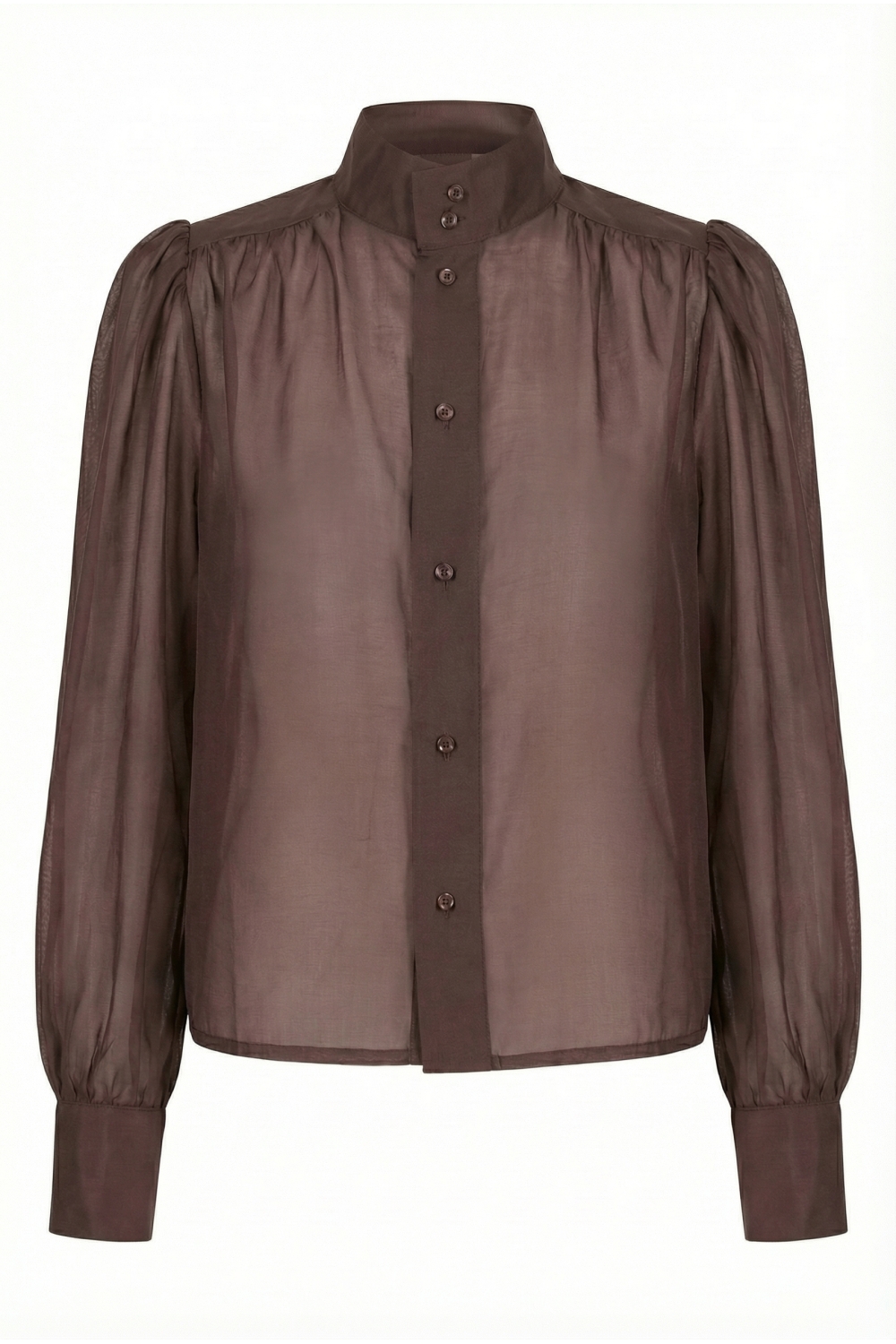 Anais Chocolate Voile Shirt, Made in Italy
