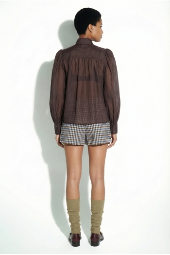 Anais Chocolate Voile Shirt, Made in Italy