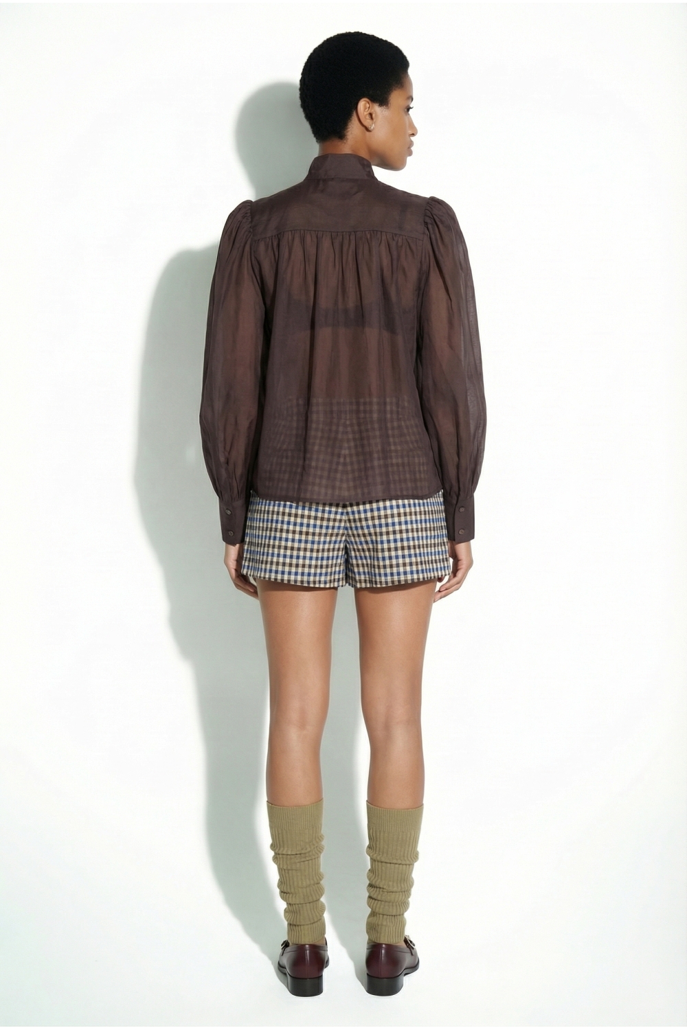 Anais Chocolate Voile Shirt, Made in Italy