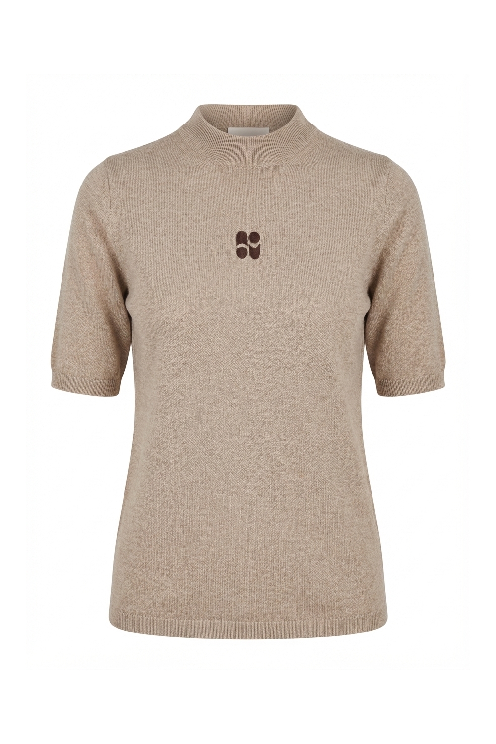Maille Tia Col montant beige fabriqué en Italie
