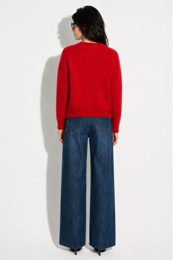 Red round-neck Ivy knit made in Italy