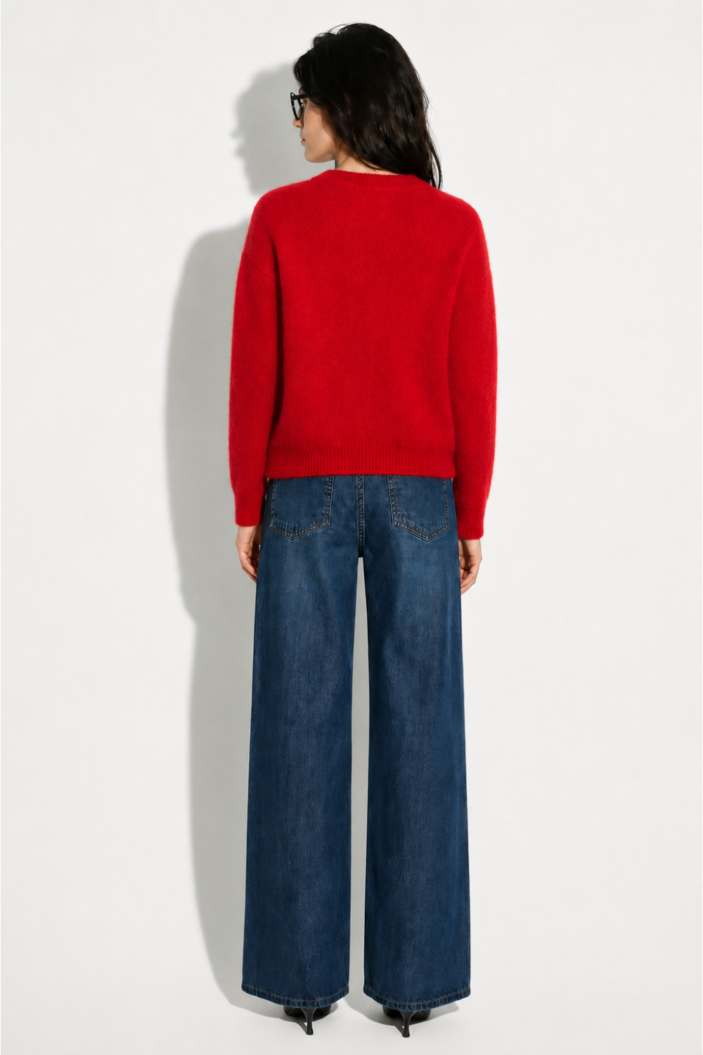 Red round-neck Ivy knit made in Italy