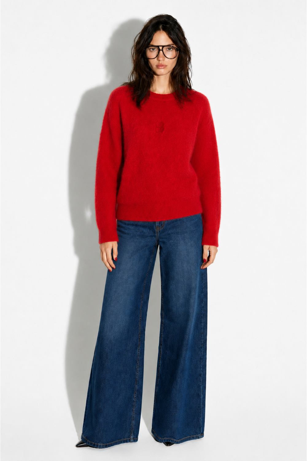 Red round-neck Ivy knit made in Italy