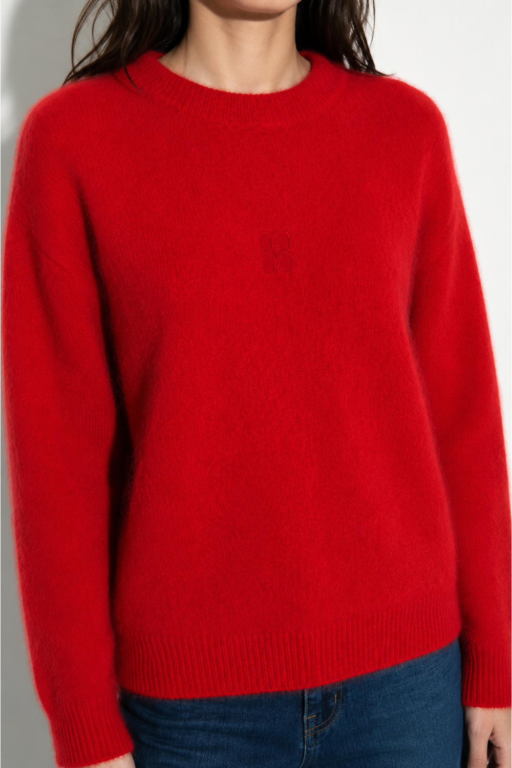 Red round-neck Ivy knit made in Italy