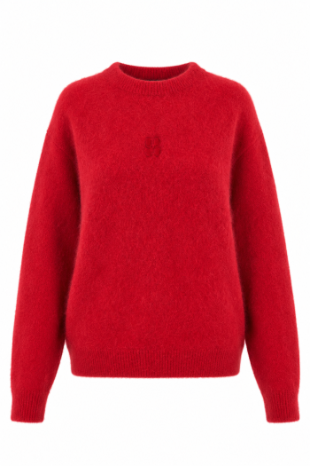 Red round-neck Ivy knit made in Italy
