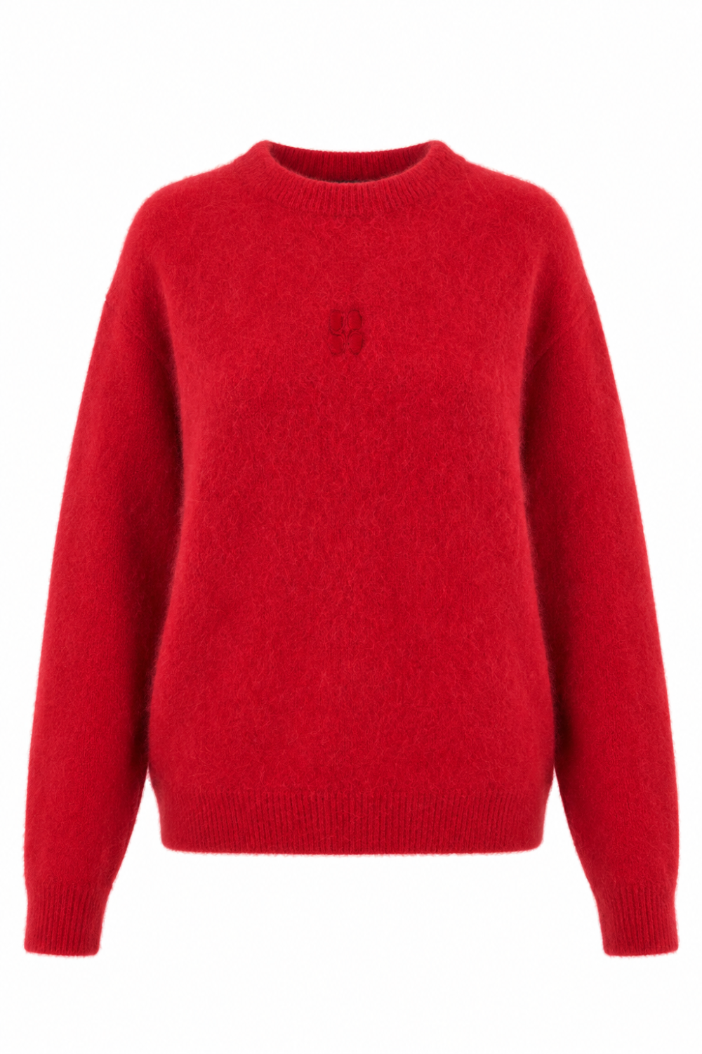 Red round-neck Ivy knit made in Italy