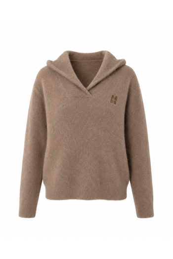 Maille capuche Nola Kaki fabriquée en Italie
