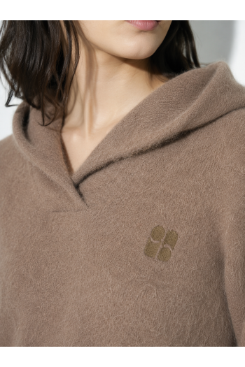 Maille capuche Nola Kaki fabriquée en Italie